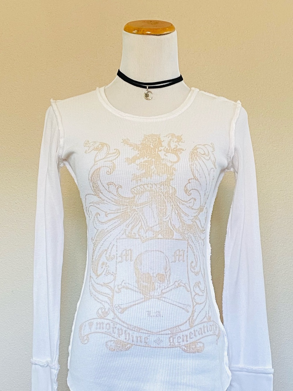 Ultra Rare Vintage Morphine Generation Long Sleeve White Thermal Top